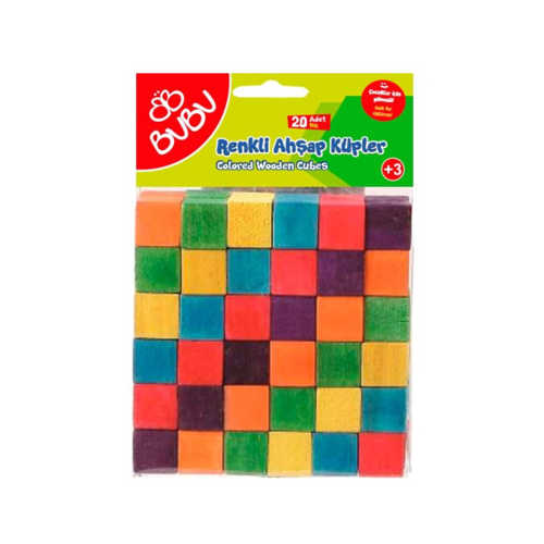BUBU AHŞAP RENKLİ KÜPLER 20 PARÇA