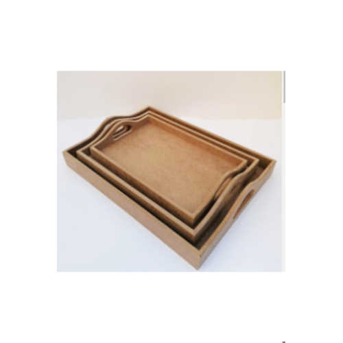 BAY MDF DİKDÖRTGEN DİK TEPSİ 3LÜ SET