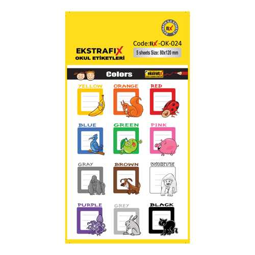 EKSTRAFİX (OK-024) OKUL ETİKET 80X120MM Q