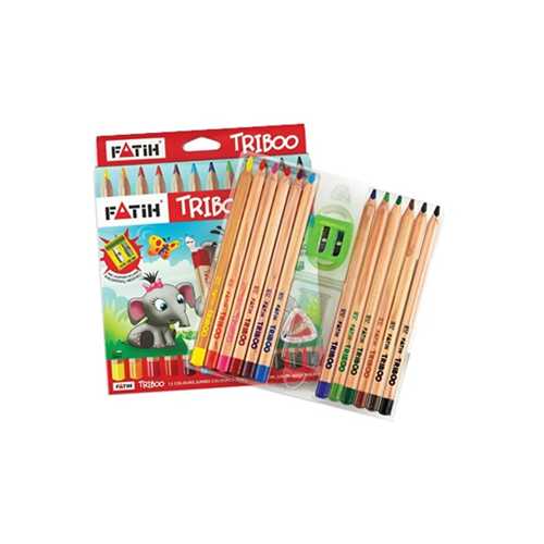 FATİH KURU BOYA NATURAL ÜÇGEN JUMBO TRİBOO 12 RENK