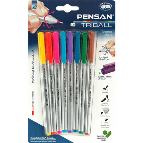 PENSAN TÜKENMEZ KALEM TRİBALL 1.0 8 RENK