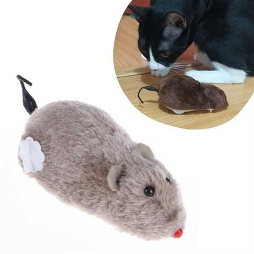 KURMALI KEDİ EĞİTİM OYUNCAĞI TÜYLÜ PELUŞ FARE YAKALAMA İNTERAKTİF SEVİMLİ EĞLENCELİ OYUNCAK (4172)