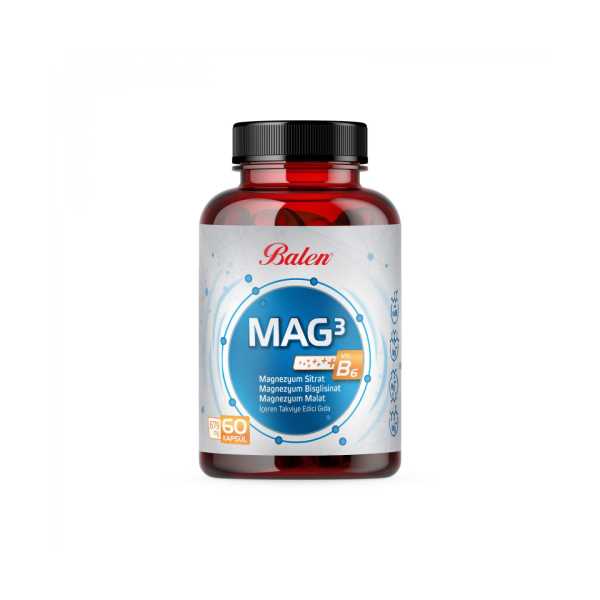 BALEN MAG 3 MAGNEZYUM SİTRAT & BİSGLİSİNAT & MALAT 679 MG - 60 KAPSÜL