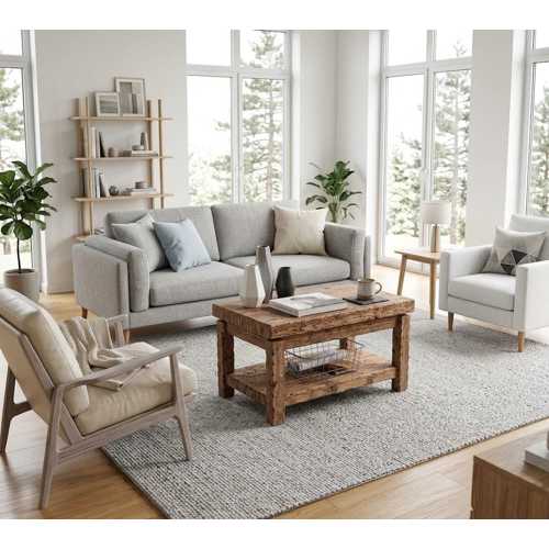 MASİF AHŞAP ORTA SEHPA WİTH RAF, RUSTİK NATURAL DYE CONSOLE,  SLOW DECOR