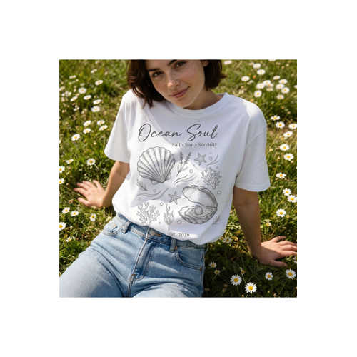 YAZ MEVSIMI TEMALI % 100 PAMUK PENYE TREND BEYAZ UNISEX T-SHIRT