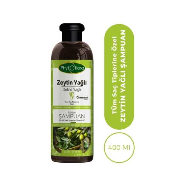  PHYTOFLORA TUZSUZ ÜM SAÇ TİPLERİNE ÖZEL ZEYTİNYAĞLI BİTKİSEL ŞAMPUAN - 400 ML. 