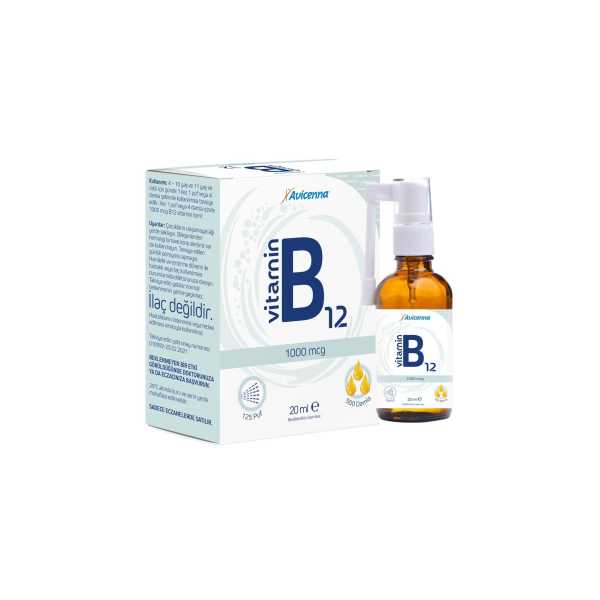 B12 VİTAMİNİ 1000 MCG 20 ML  125 PUF 500 DAMLA