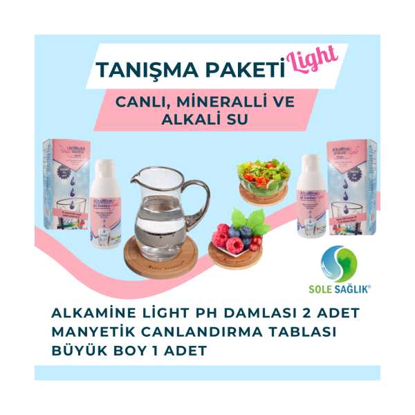 SOLE SAĞLIK LİGHT TANIŞMA PAKETİ (1 ADET BÜYÜK CANLANDIRMA TABLASI, 2 ADET ALKAMİNE LİGHT PH DAMLA)