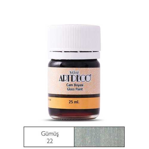ARTDECO CAM BOYASI 25ML METALİK GÜMÜŞ 22