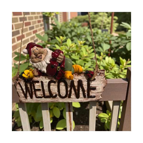 WELCOME YAZILI CÜCE EL YAPIMI BALKON BAHÇE KAPI SÜSÜ