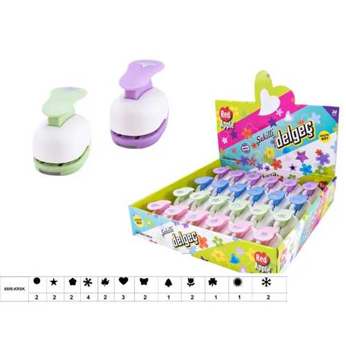 RED APPLE ŞEKİLLİ DELGEÇ MİNİ BOY 1CM KARIŞIK