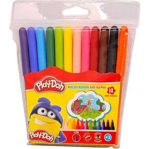 PLAY-DOH KEÇELİ BOYA KALEMİ PVC 2 MM 12 RENK KE005