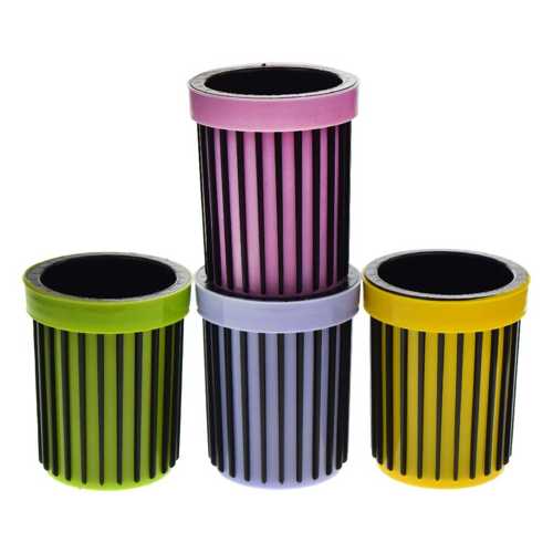 FİXPOİNT PLASTİK MASA KALEMLİK YUVARLAK KOYU -12