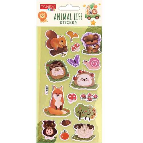 TANEX TNX-5091 ANIMAL LIFE STİCKER-4 PUFFY STİCKER