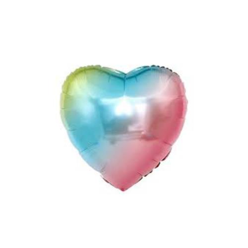 KİKA KALP FOLYO BALON 18" RAİNBOW