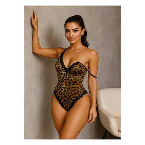 LEOPAR BODY DANTEL DETAYLI KADIN İÇ GİYİM