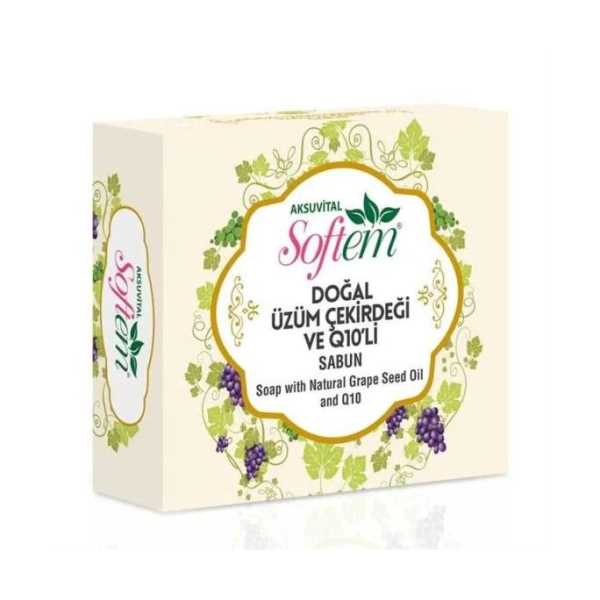 SOFTEM ÜZÜM ÇEKİRDEĞİ YAĞI Q10 SABUN 130 GR.