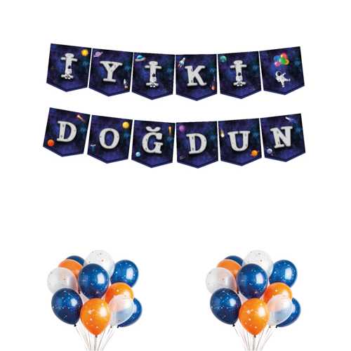 BRŞ BANNER İYİKİ DOĞDUN TEMALI UZAY BNR-056