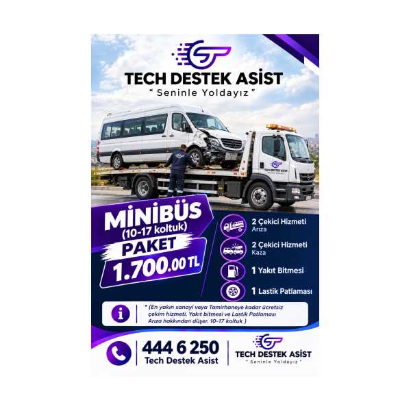 İNDİRİMLİ YOL YARDIM PAKETİ (MİNİBÜS 10-17 KOLTUK) 2000 TL YERİNE 1.700 TL