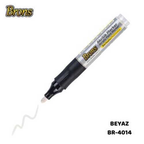 BRONS AKRİLİK MARKER KALEM BEYAZ