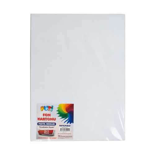 PUTİ FON KARTONU 50X70 100LÜ BEYAZ -HAMURUNA