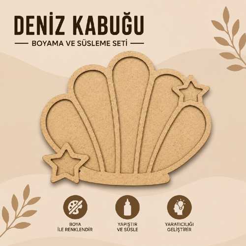 ESMAY MDF BOYAMA OBJESİ 20X15CM DENİZ KABUĞU