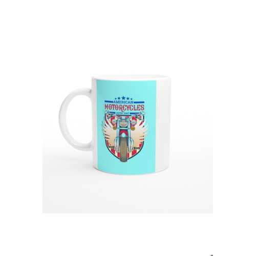 AMERİKAN RETRO MOTOR KANATLI TASARIM BASKILI KUPA BARDAK