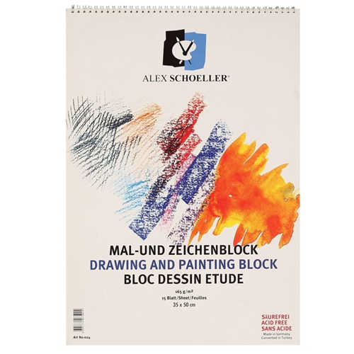 ALEX T.RESİM DEFTERİ İNCE DOKULU 35X50 165GR 15YP
