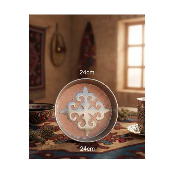 KÜÇÜK BAKIR  İŞLEME TEPSİ 24 SM 