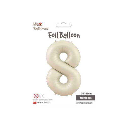 KİKAJOY RAKAM FOLYO BALON 34" KREM -8-