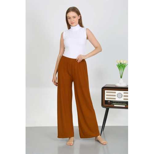 KADIN BÜRÜMCÜK KUMAŞ HAFIF-ESNEK PANTOLON 210074 KAHVE