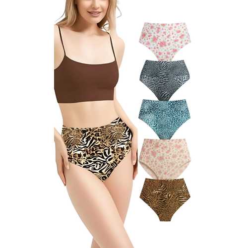 DESENLİ LAZER KESİM KÜLOT 5'Lİ PAKET – İZ YAPMAZ, YÜKSEK BEL, GÜNLÜK RAHAT ADZ001