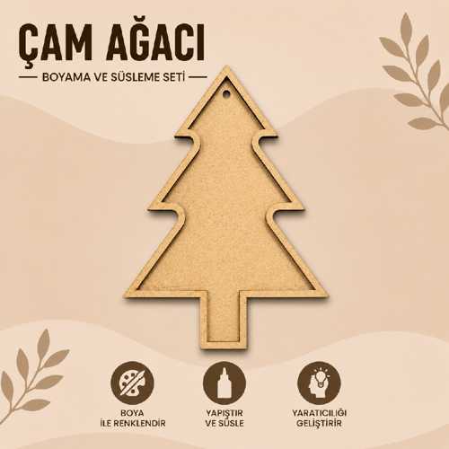 ESMAY MDF BOYAMA OBJESİ 20X15CM ÇAM AĞACI