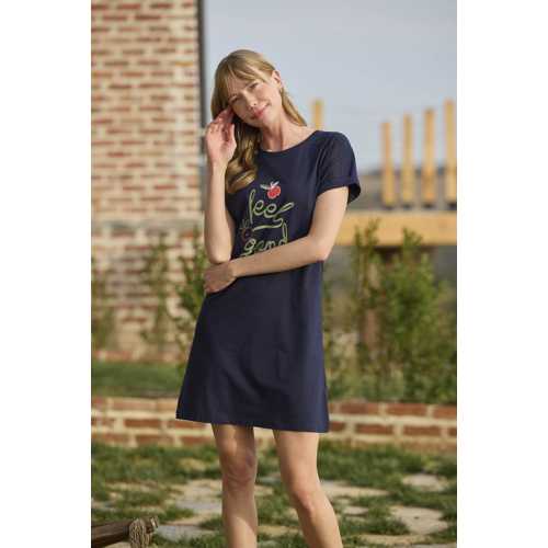 MEYVE VE YAPRAK BASKILI DANTELLİ "FEEL GOOD" GECELİK