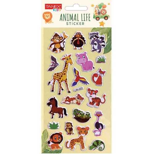 TANEX TNX-5092 ANIMAL LIFE STİCKER-5 PUFFY STİCKER