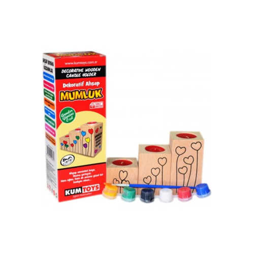 KUMTOYS DEKORATİF AHŞAP MUMLUK