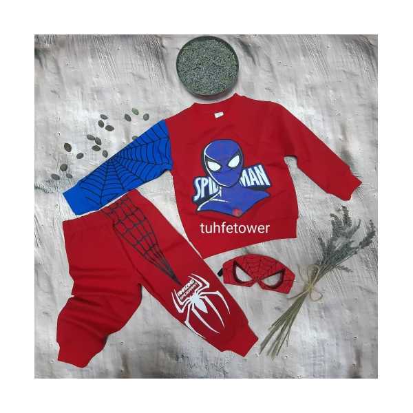 TUHFETOWER ERKEK ÇOCUK SPİDERMAN ÖRÜMCEK ADAM MASKELİ EŞOFMAN TAKIMI