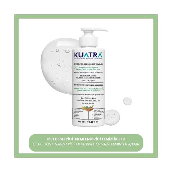KUATRA NEMLENDİRİCİ BESLEYİCİ TEMİZLİK JELİ 550ML (KOKUSUZ)