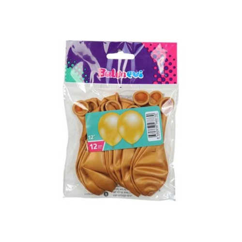 BALONEVİ BALON METALİK GOLD 12" 12Lİ