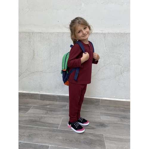 TUBİBEBE 2'Lİ BORDO WAFFLE TAKIM