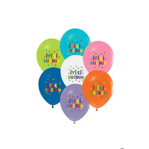 BALONEVİ BALON İYİ Kİ DOĞDUN FUNSTAR 12" 8Lİ