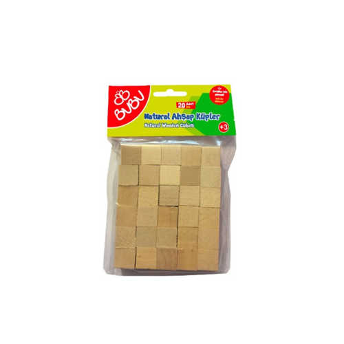 BUBU AHŞAP NATUREL KÜPLER 20 PARÇA