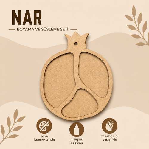 ESMAY MDF BOYAMA OBJESİ 20X15CM NAR