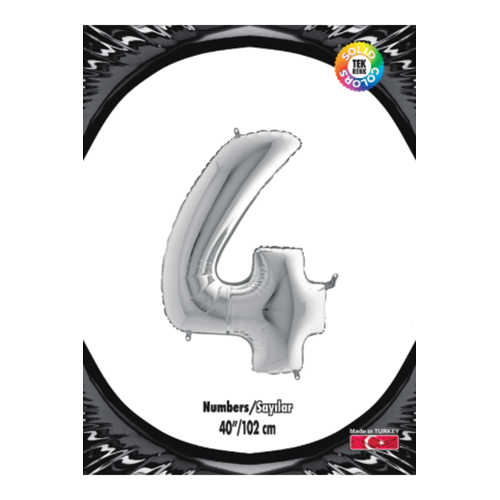 KİKAJOY RAKAM FOLYO BALON 40" GÜMÜŞ -4-