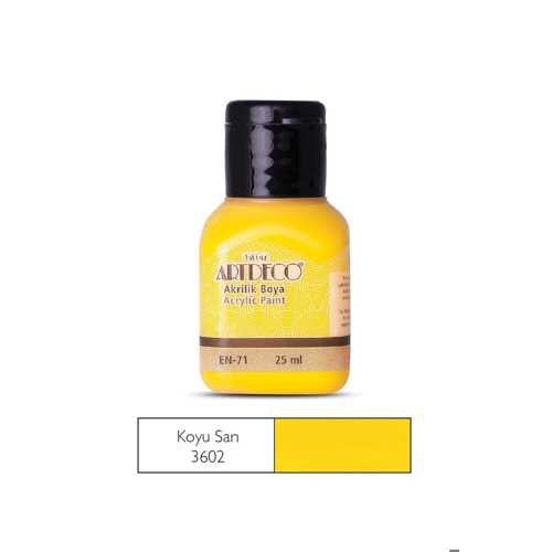 ARTDECO AKRİLİK BOYA 25ML 3602 KOYU SARI