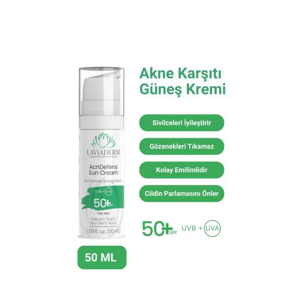 LAVİADERM AKNE KARŞITI DOĞAL GÜNEŞ KREMİ 50+ SPF 50 ML