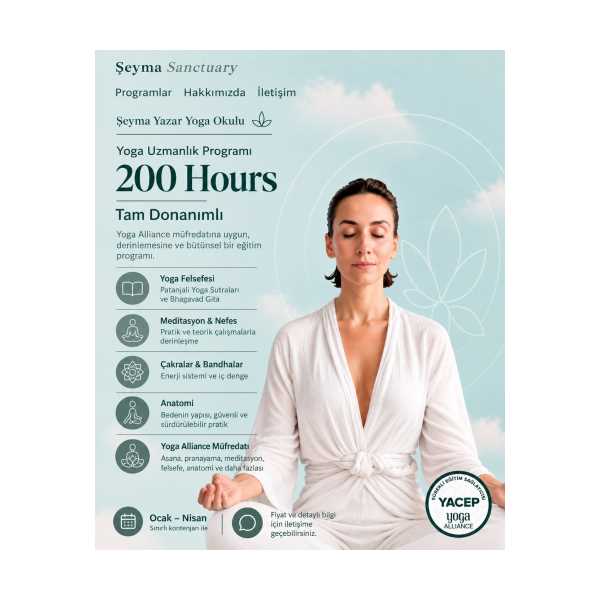 200 SAAT YOGA UZMANLAŞMA PROGRAMI - YOGA ALLİANCE ONAYLI ULUSLARARASI SERTİFİKALI