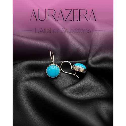 ÖZEL TASARIM TURKUAZ GÜMÜŞ KÜPE – L’ATELIER SELECTION