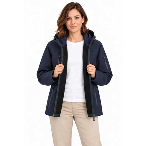 SU GEÇIRMEZ SOFTSHELL İÇI POLAR ASTARLI ÇIKARILABILIR KAPÜŞONLU 4 CEPLI MONT CEKET - LACIVERT