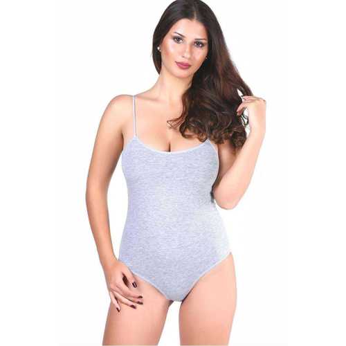 3 ADET TUTKU KADIN İP ASKILI GRİ ÇITÇITLI BODY 0148
